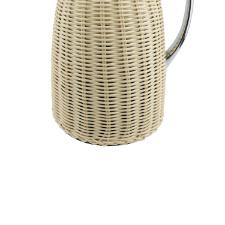 Garrafa t�rmica revestida em pl�stico com rattan 950ml bege