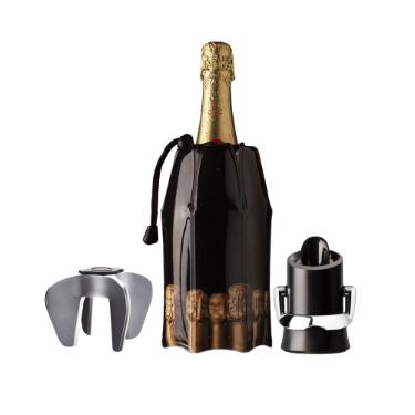 Jogo para champanhe com acess�rios Vacu Vin Wine Bar Pro 3 pe�as