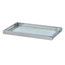 Bandeja retangular em a�o inox com espelho Fracalanza 41x26x3cm