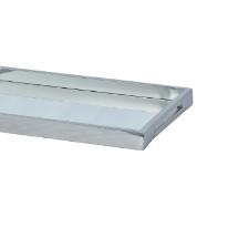 Bandeja retangular em a�o inox com espelho Fracalanza 41x26x3cm