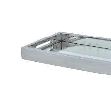 Bandeja retangular em a�o inox com espelho Fracalanza 30x17x3cm