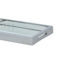 Bandeja retangular em a�o inox com espelho Fracalanza 30x17x3cm