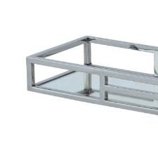 Bandeja retangular em a�o inox com espelho Fracalanza 30x17x6cm