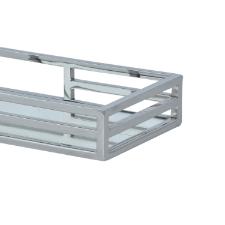 Bandeja retangular em a�o inox com espelho Fracalanza 30x17x6cm