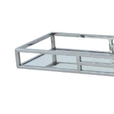 Bandeja retangular em a�o inox com espelho Fracalanza 40x20x6cm