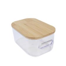 Cesta retangular com al�a em poliestireno com tampa bambu L'Hermitage Closet 19,5cm