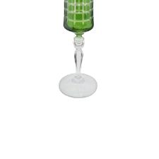 Ta�a para champanhe lapidada em cristal ecol�gico Bohemia Grace 190ml verde