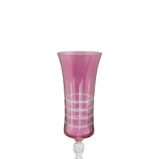 Ta�a para champanhe lapidada em cristal ecol�gico Bohemia Grace 190ml magenta