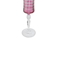 Ta�a para champanhe lapidada em cristal ecol�gico Bohemia Grace 190ml magenta