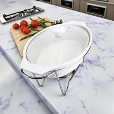 Rechaud oval em cer�mica Fracalanza Eleonora 1,5 litro: Eleg�ncia e versatilidade � mesa