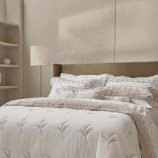 Fronha Trussardi La Collina 300 fios 100% Algod�o 50cmx70cm Branco/Legno