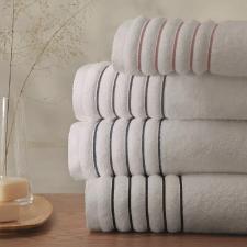 Toalha de banho Trussardi Palladio 100% Algod�o 86cmx1,50m Branco/Rosato