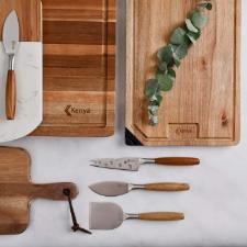Jogo de facas para queijo em acacia Kenya 3 pe�as