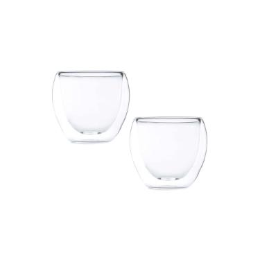 Jogo de copos parede dupla em vidro Maxwell & Williams Blend 80ml 2 pe�as