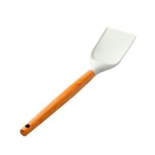 Esp�tula flat em bambu e silicone Hudson Home Prime 30,5cm branco