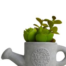 Vaso com suculenta em cimento e pl�stico L'Hermitage Regador 14x65x6cm cinza