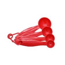 Jogo de colheres de medida em pl�stico Fackelmann 4 pe�as vermelha