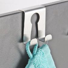 Gancho duplo para porta de arm�rio em a�o inox Fackelmann