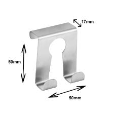 Gancho duplo para porta de arm�rio em a�o inox Fackelmann