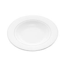 Jogo de pratos fundos com borda prateada Wolff M�naco 21,5cm 6 pe�as