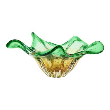 Centro de mesa esmeralda em murano 3257/VA San Marcos 20x50cm verde �mbar