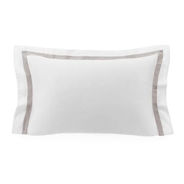 Fronha Trussardi Vercelli 50cmx90cm 100% Algod�o Branco e Marmo