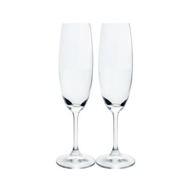 Jogo de 2 ta�as para champanhe em cristal Bohemia Anna 220ml: Eleg�ncia e Cristal Tcheco Original