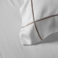 Jogo de len�ol Trussardi Girelli 300 fios 100% Algod�o King Branco/Nocciola