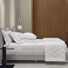 Jogo de len�ol Trussardi Matheus 1000 fios 100% Algod�o Eg�pcio Queen Branco/Platino