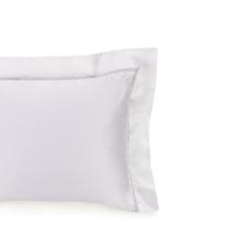 Fronha Trussardi Matheus 1000 fios 50cmx70cm 100% Algod�o Eg�pcio Branco/Platino