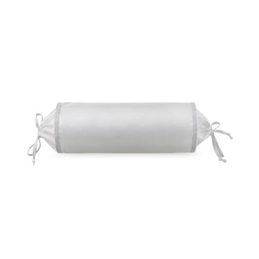 Almofada Rolinho Trussardi Matheus 1000 fios 16cmx40cm 100% Algod�o Eg�pcio Branco/Platino