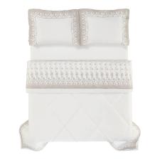 Edredom Trussardi Brescia 300 fios 2,50mx2,50m Queen Branco/Legno