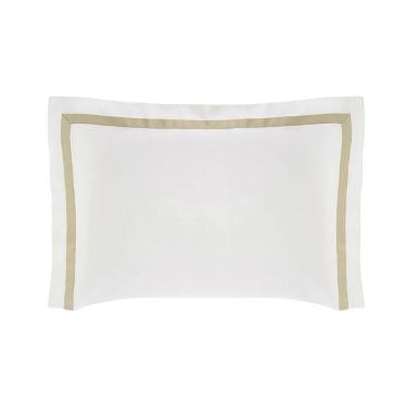 Fronha Trussardi  Vercelli 300 fios 50cmx70cm Branco/Marmo