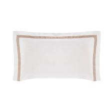 Fronha Trussardi  Vercelli 300 fios 50cmx90cm Branco/Nocciola