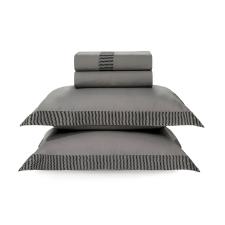 Jogo de len�ol Trussardi Scarpe 200 fios 100% Algod�o King Ard�sia/Nero