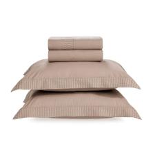 Jogo de len�ol Trussardi Scarpe 200 fios 100% Algod�o King Avena/Legno/Nocciola