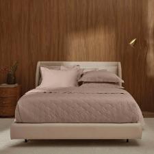 Jogo de len�ol Trussardi Scarpe 200 fios 100% Algod�o King Avena/Legno/Nocciola