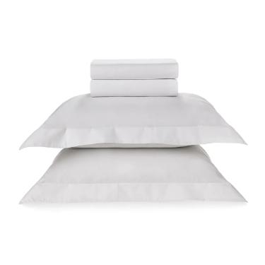 Jogo de len�ol Trussardi Fattoria 200 fios 100% Algod�o Queen Branco