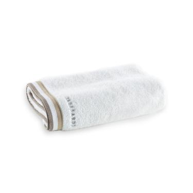 Toalha de rosto Trussardi Montello 48cmx80cm 100% Algod�o Branco/Bege