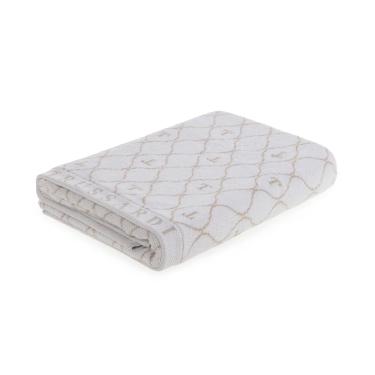 Toalha de banho Trussardi Speciale 86cmx1,60cm 100% Algod�o Branco/Bege Claro