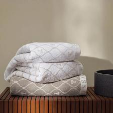 Toalha de rosto Trussardi Speciale 48cmx90cm 100% Algod�o Branco/Bege Claro