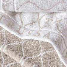 Toalha de banho Trussardi Speciale 86cmx1,60cm 100% Algod�o Branco/Cinza Claro