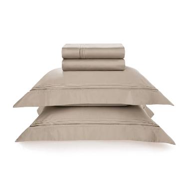 Jogo de len�ol Trussardi Fortore 300 fios 100% Algod�o Casal Nocciola