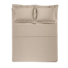 Jogo de len�ol Trussardi Fortore 300 fios 100% Algod�o Casal Nocciola