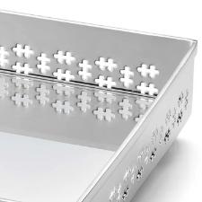 Bandeja Retangular St. James Mirror Cross Pequena 30x20cm: Banho de Prata