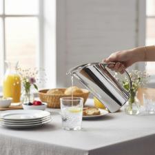 Jarra Oval para �gua Saint James Infinity em Prata, 1,3 Litro, Luxo e Eleg�ncia para Mesa