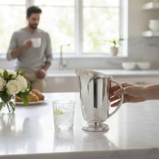 Jarra St. James Bloom 1,3 L - Banho de Prata com Detalhes P�rola