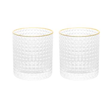 Jogo de copos para whisky borda dourada em vidro Wolff Spike 320ml 2 pe�as