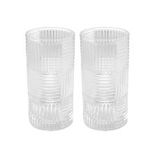 Jogo de copos para altos borda prateada em vidro Wolff Chess 400ml 2 pe�as