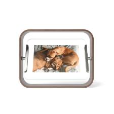 Porta-retratos em madeira Umbra Bellwood 13x18cm noz envelhecida